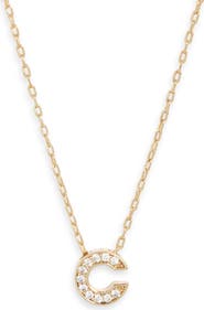 Nordstrom Pavé Cubic Zirconia Initial Necklace