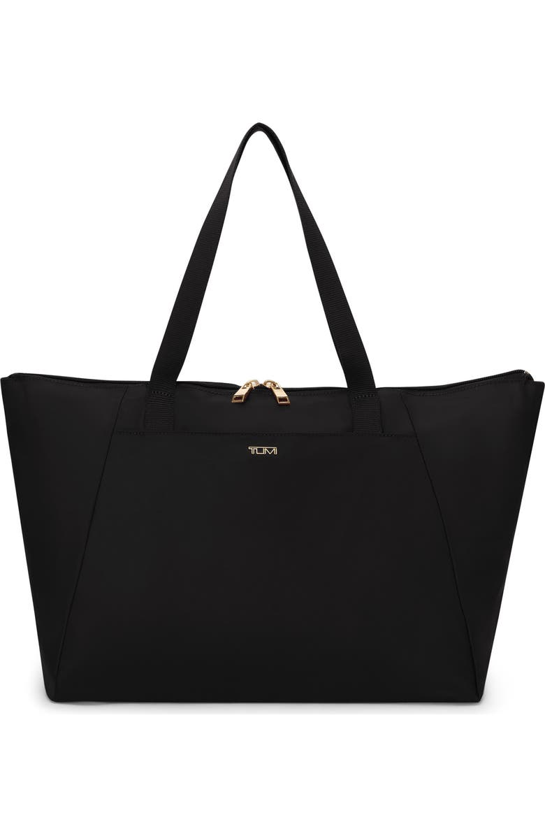 TUMI Medium Voyageur Just in Case Packable Nylon Tote, Main, color, Black/ Gold