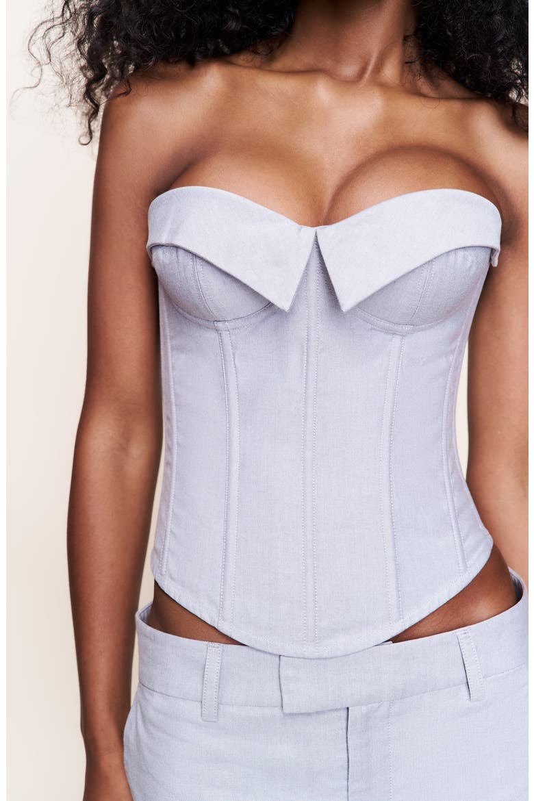 Chrys Oxford Corset, Alternate, color, Grey