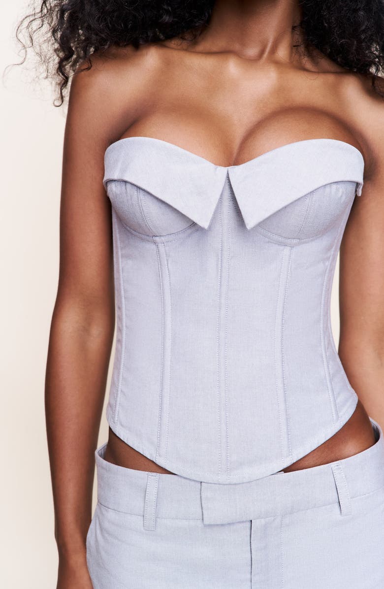 Guizio Chrys Oxford Corset, Alternate, color, Grey