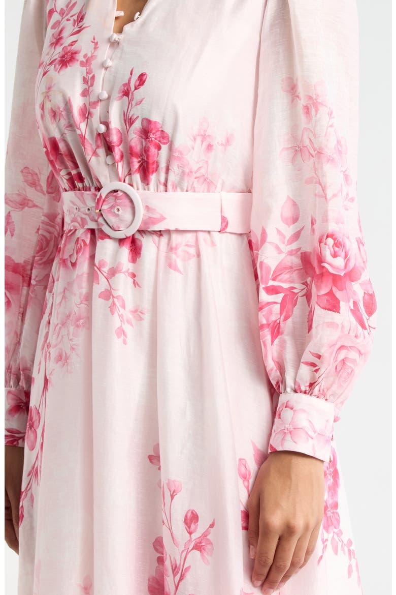 Rosalyn Floral Long Sleeve Belted Dress, Alternate, color, ROSINA FLORAL