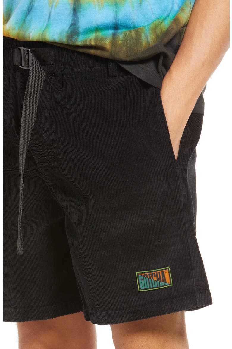Marrietta Stretch Corduroy Shorts, Alternate, color, BLACK