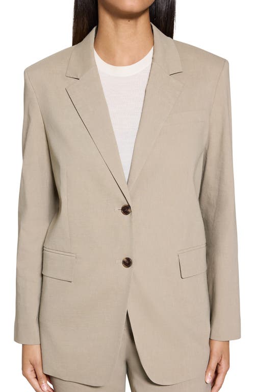 Theory Relaxed Blazer In Good Linen In Gray