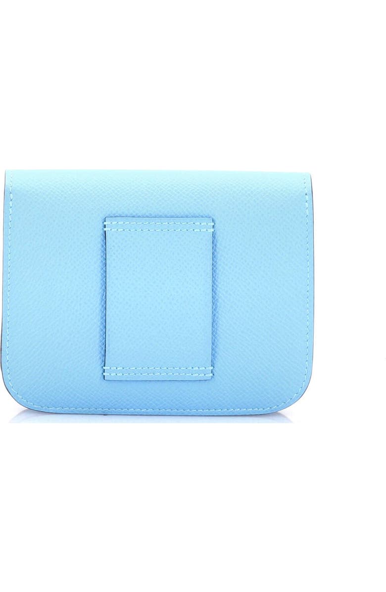 Pre-Owned Hermes Constance Slim Wallet Epsom, Alternate, color, Celeste