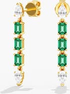 Everlee Green Emerald & Pear Lab Diamond Drop in 14K Gold