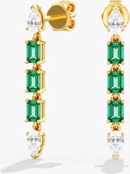 Everlee Green Emerald & Pear Lab Diamond Drop in 14K Gold