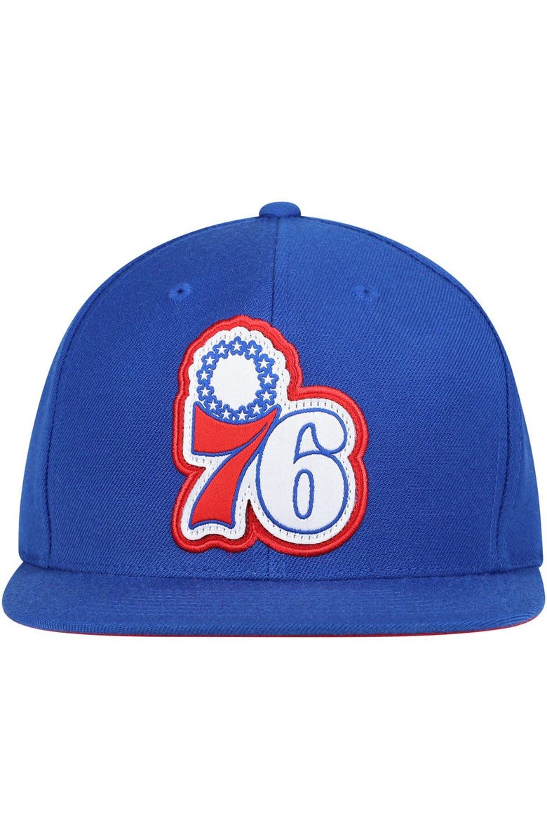 Mitchell & Ness Men's Mitchell & Ness Royal Philadelphia 76ers Hardwood Classics Pop Snapback Hat, Alternate, color, 