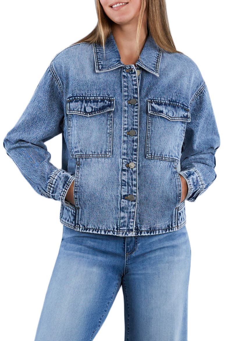 Retro Denim Jacket, Main, color, DENIM LAKE