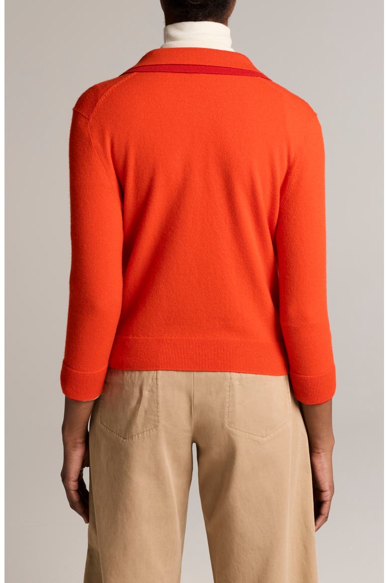 Double Trim Merino Wool & Cashmere Polo Sweater, Alternate, color, CRIMSON/ DK CRIMSON