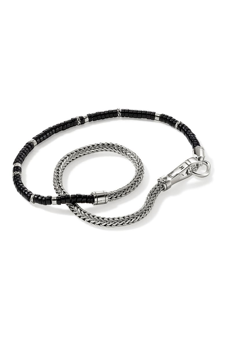 Heishi Chain Wrap Bracelet, Sterling silver, Gemstones, 4.5mm, Alternate, color, SILVER