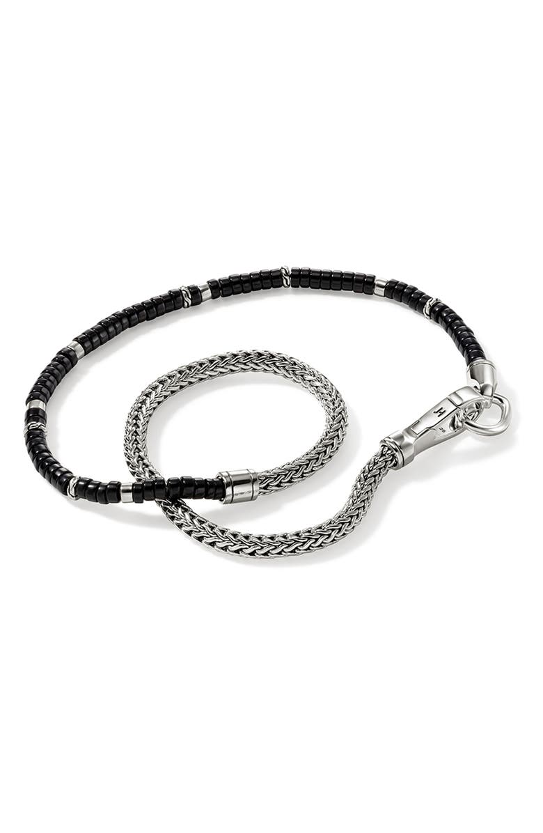 John Hardy Heishi Chain Wrap Bracelet, Sterling silver, Gemstones, 4.5mm, Alternate, color, Silver