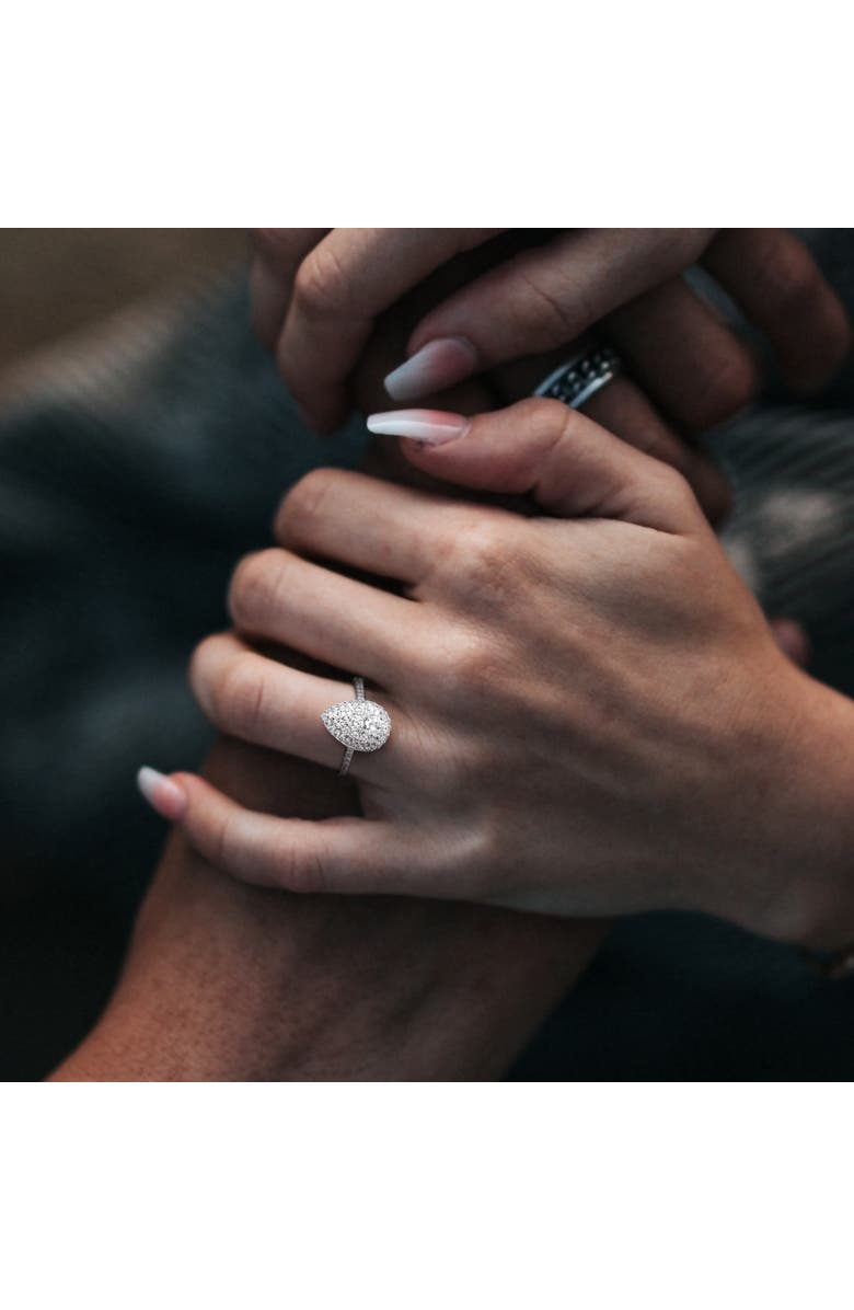 Julianna B. Diamond Composite Pear Halo Ring 10k, Alternate, color, 10K White Gold