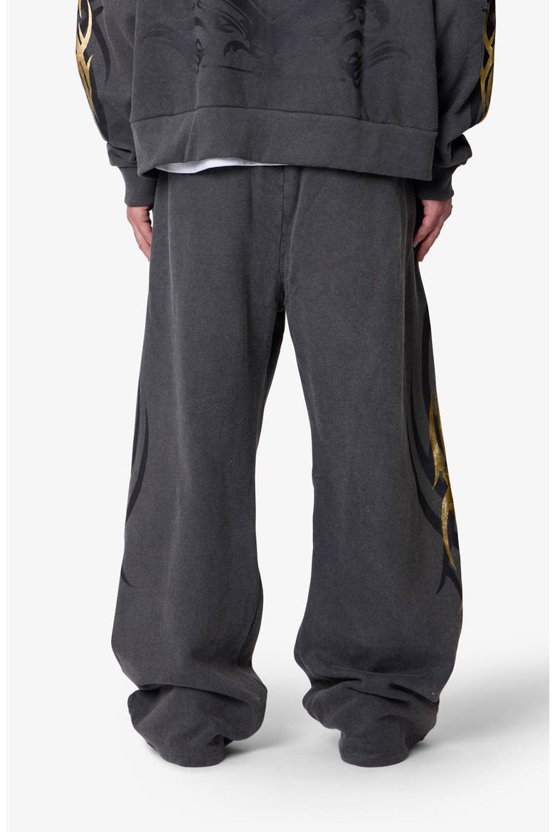 Oversize Gold Foil Sweatpants, Alternate, color, WASHED BLACK