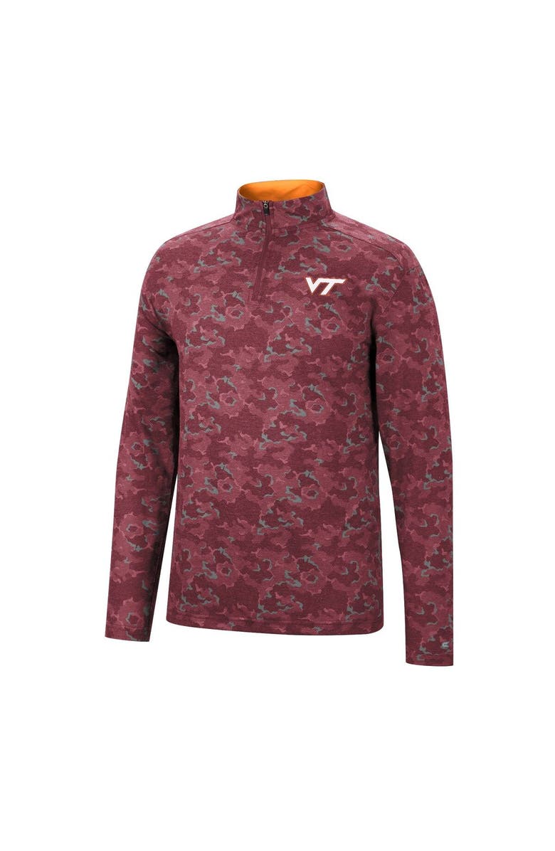 COLOSSEUM Men's Colosseum Maroon Virginia Tech Hokies Tivo Quarter-Zip Jacket, Alternate, color,