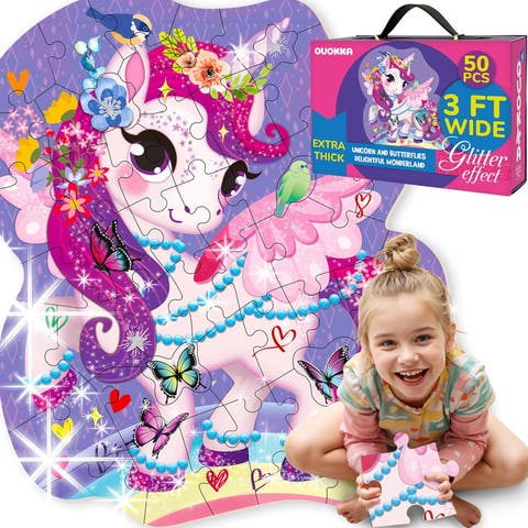 Giant Shaped Glitter Floor Kids Puzzles