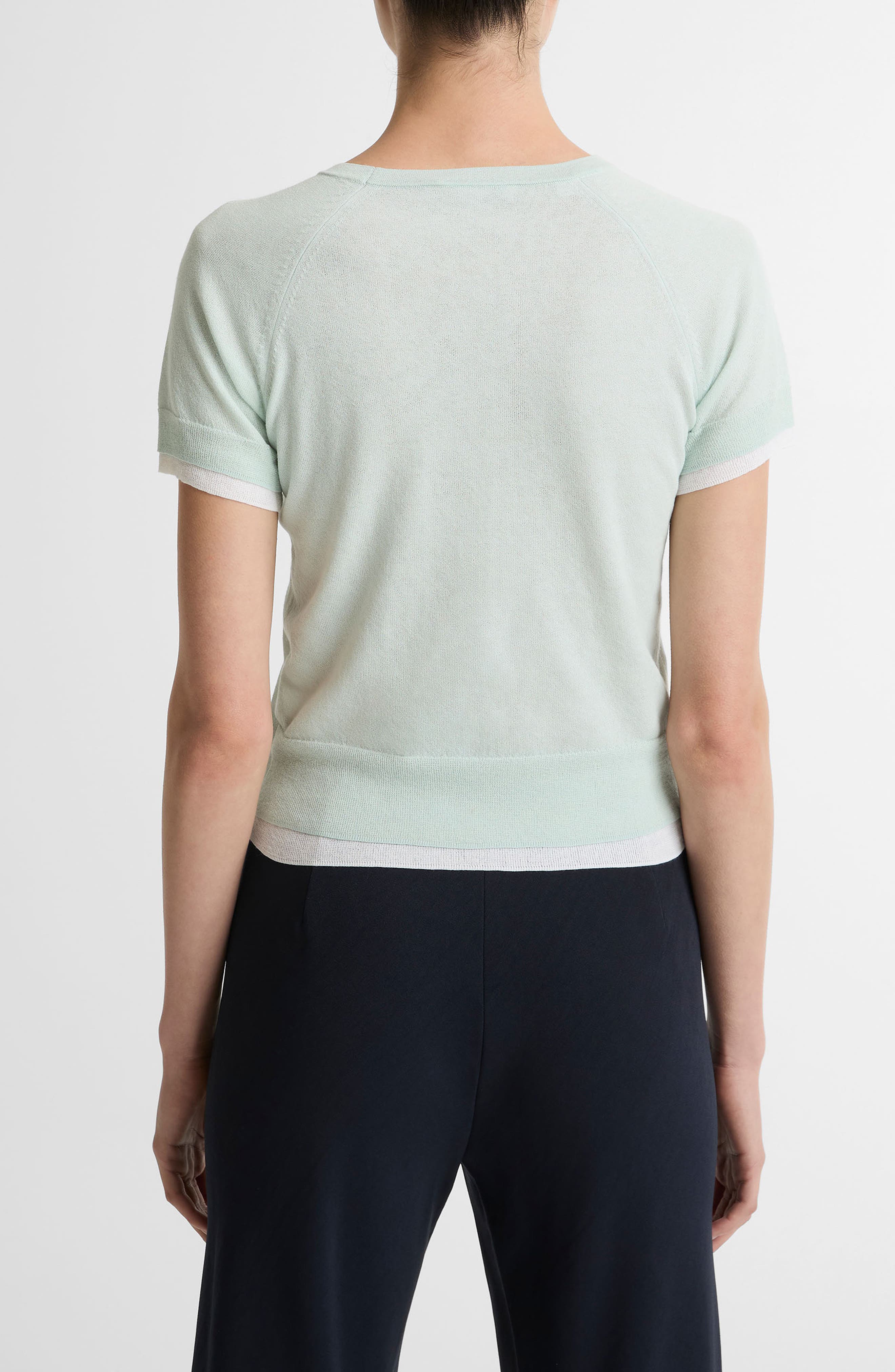 Double Layer Raglan Short Sleeve Sweater - image 4
