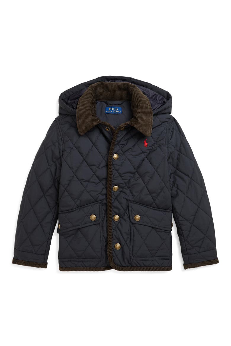 Kids' Quilted Barn Jacket, Main, color, POLO BLACK