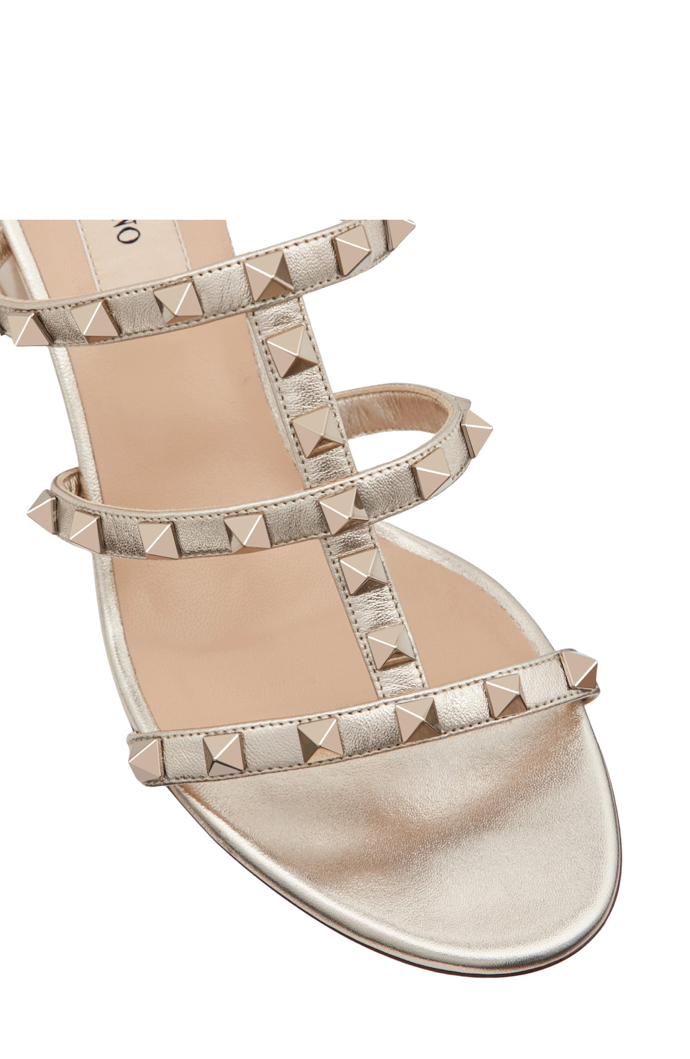 Rockstud Slide Sandal, Alternate, color, SKIN