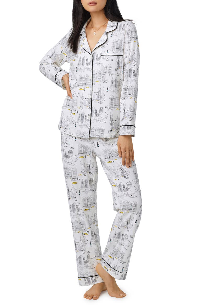 Print Jersey Pajamas, Main, color, CITY THAT NEVER SLEEPS