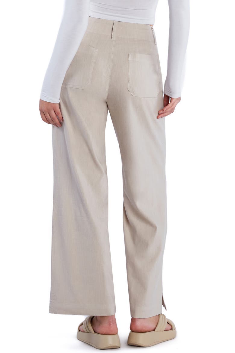 Bliss High Waist Cotton Blend Pants, Alternate, color, MOONBEAM