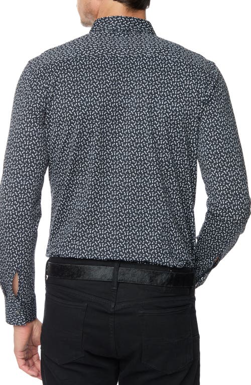 Robert Graham Crossbones Cotton Button-up Knit Shirt In Black