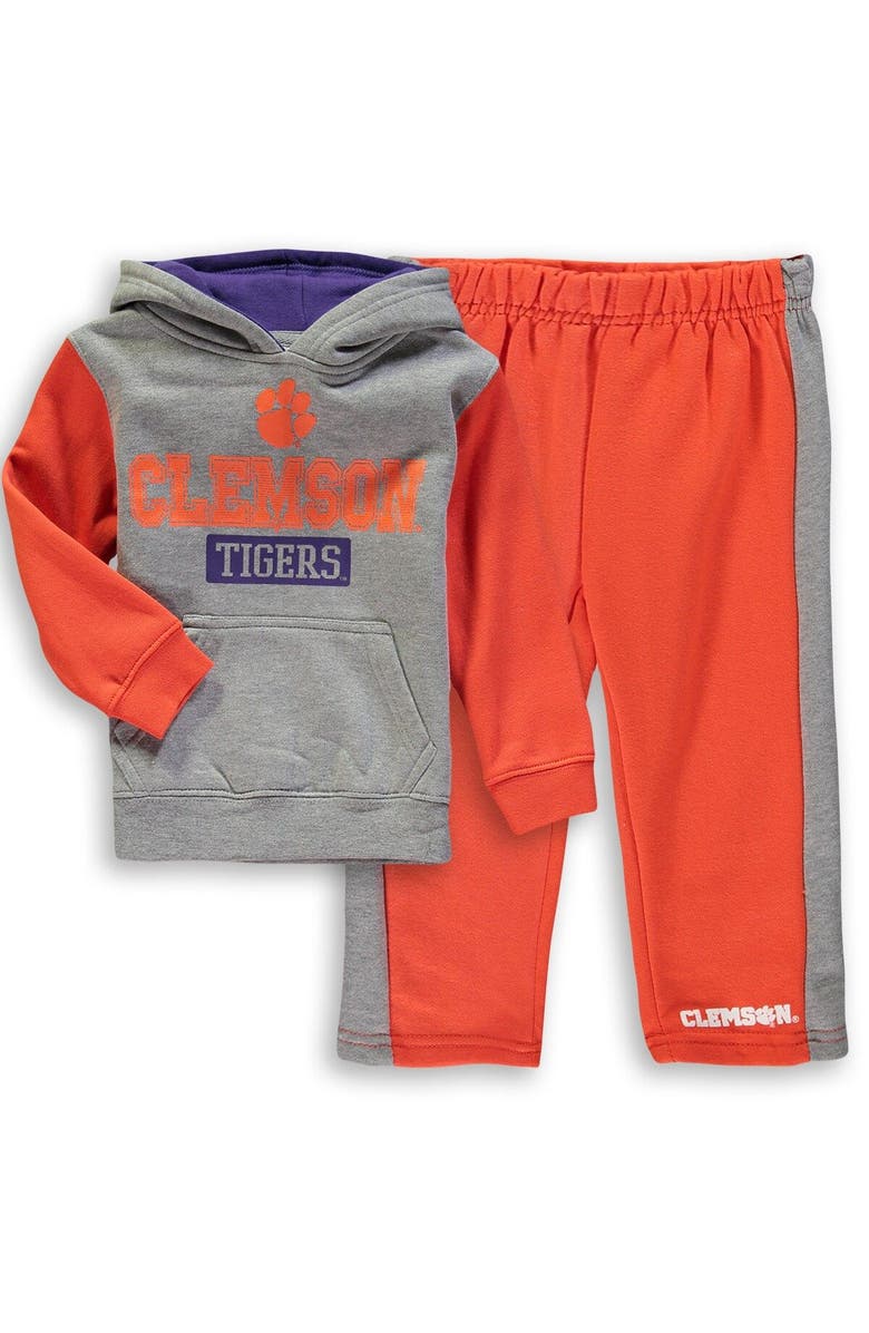 COLOSSEUM Toddler Colosseum Heathered Gray/Orange Clemson Tigers Back To School Fleece Hoodie And Pant Set, Main, color,