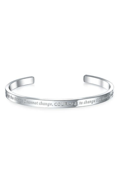 Gender Inclusive Inspirational Serenity Cuff Bracelet