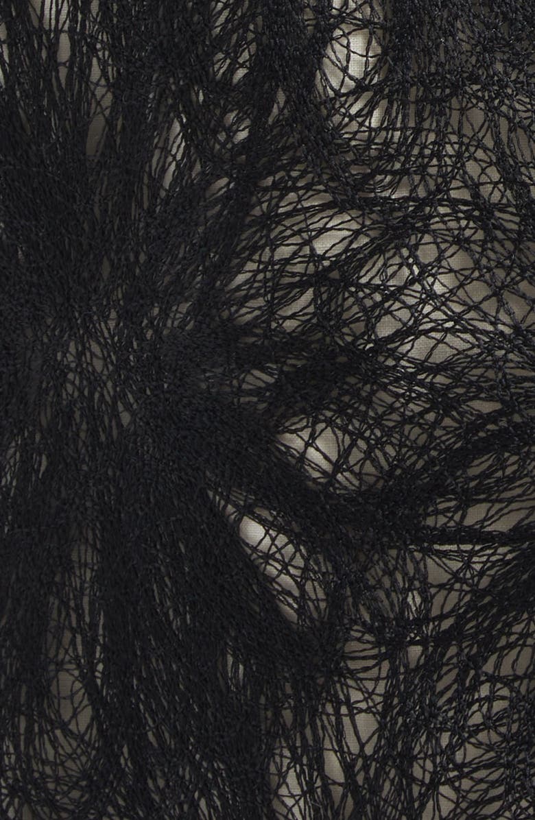 Erdem Metallic Thread Lace Pencil Midi Dress, Alternate, color, Black