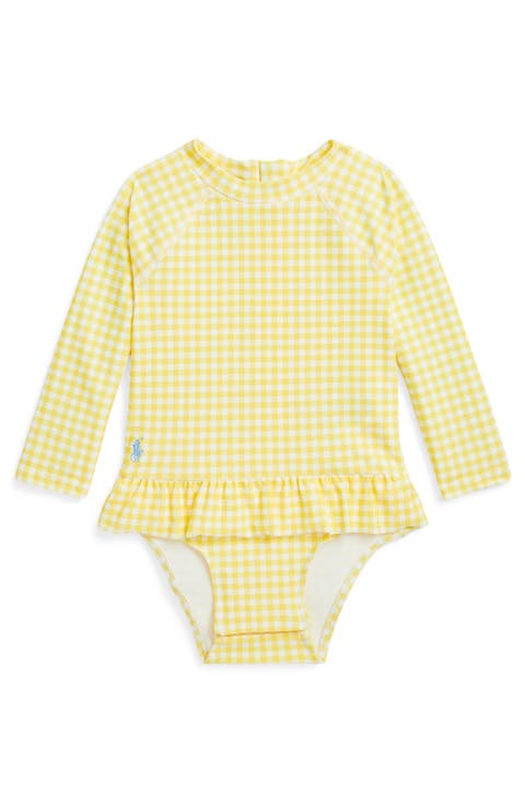 Long Sleeve One-Piece Rashguard Swimsuit (Baby)