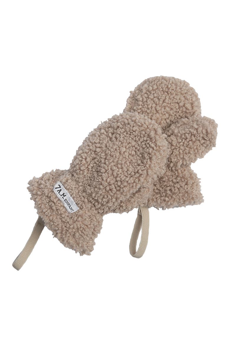 Teddy Cub Hat & Mittens Set, Alternate, color, OATMEAL TEDDY