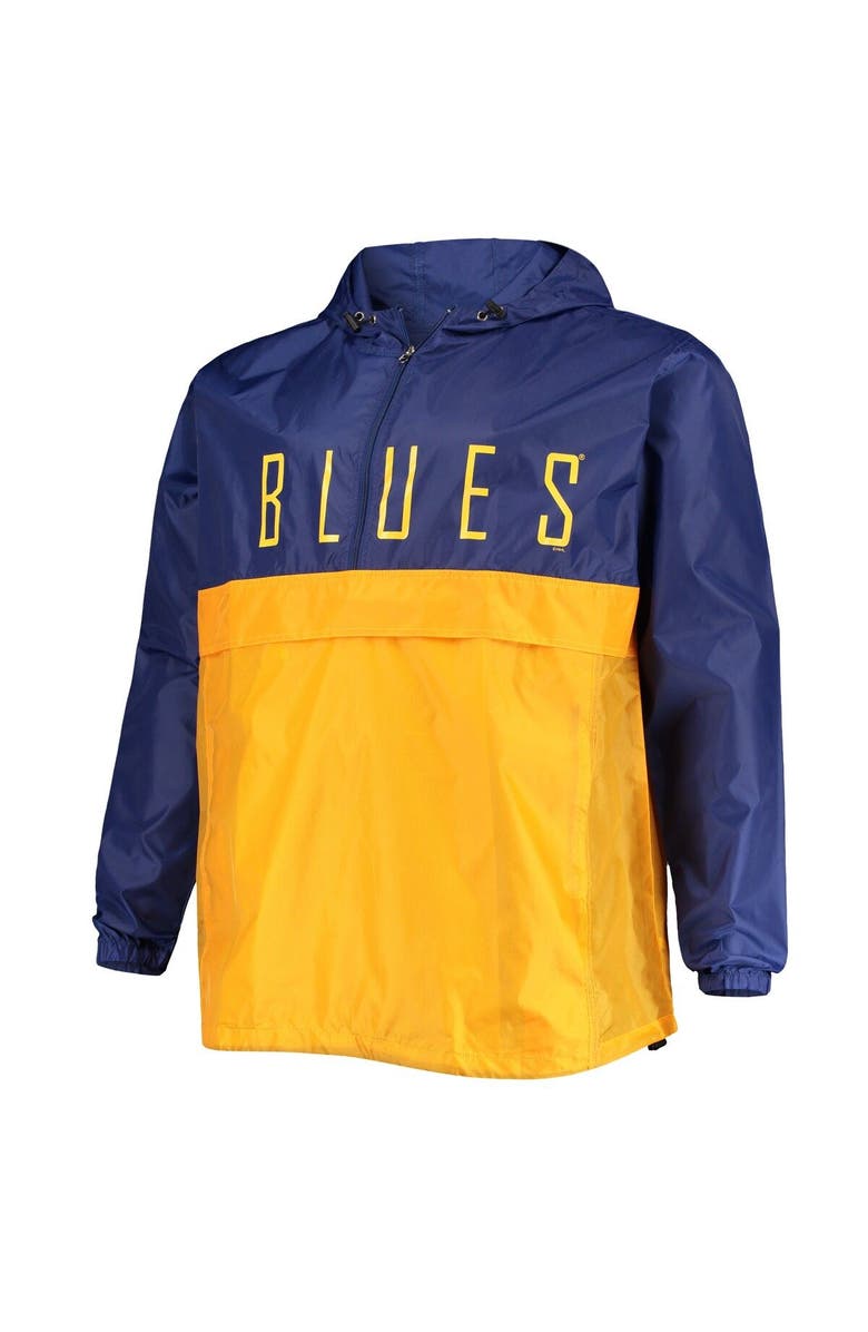 PROFILE Men's Blue St. Louis Blues Big & Tall Anorak Half-Zip Pullover Hoodie, Alternate, color, 