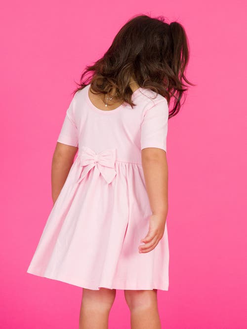 Rufflebutts Girls Knit Short Sleeve Twirl Dress In Pink