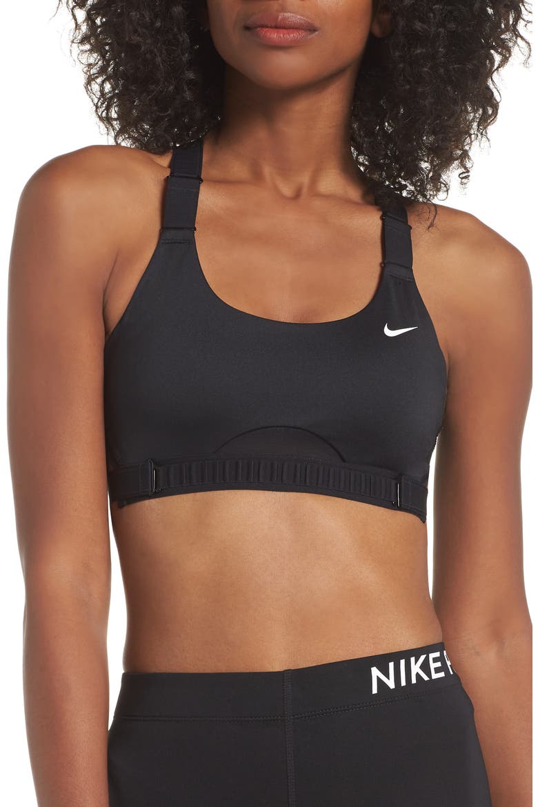 Infinity Dri-FIT Sports Bra, Main, color, BLACK/ BLACK/ WHITE