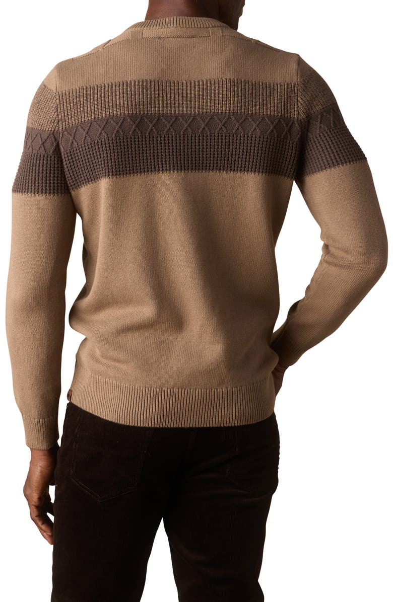 The Normal Brand Tom Placed Stripe Cotton Sweater, Alternate, color, Jute