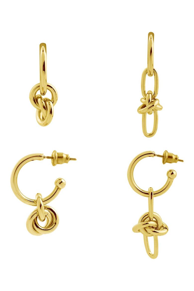 Knot & Chain Drop Earrings, Alternate, color, GOLD