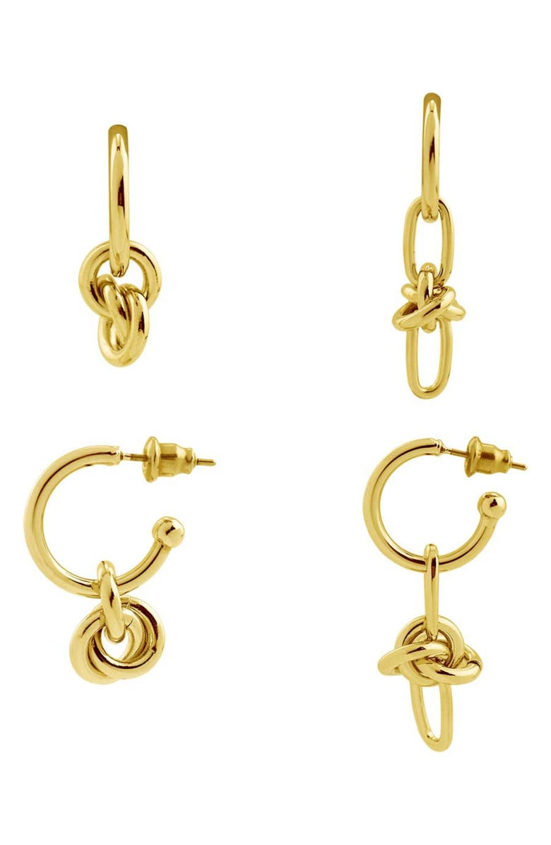 REBL Knot & Chain Drop Earrings, Alternate, color, Gold