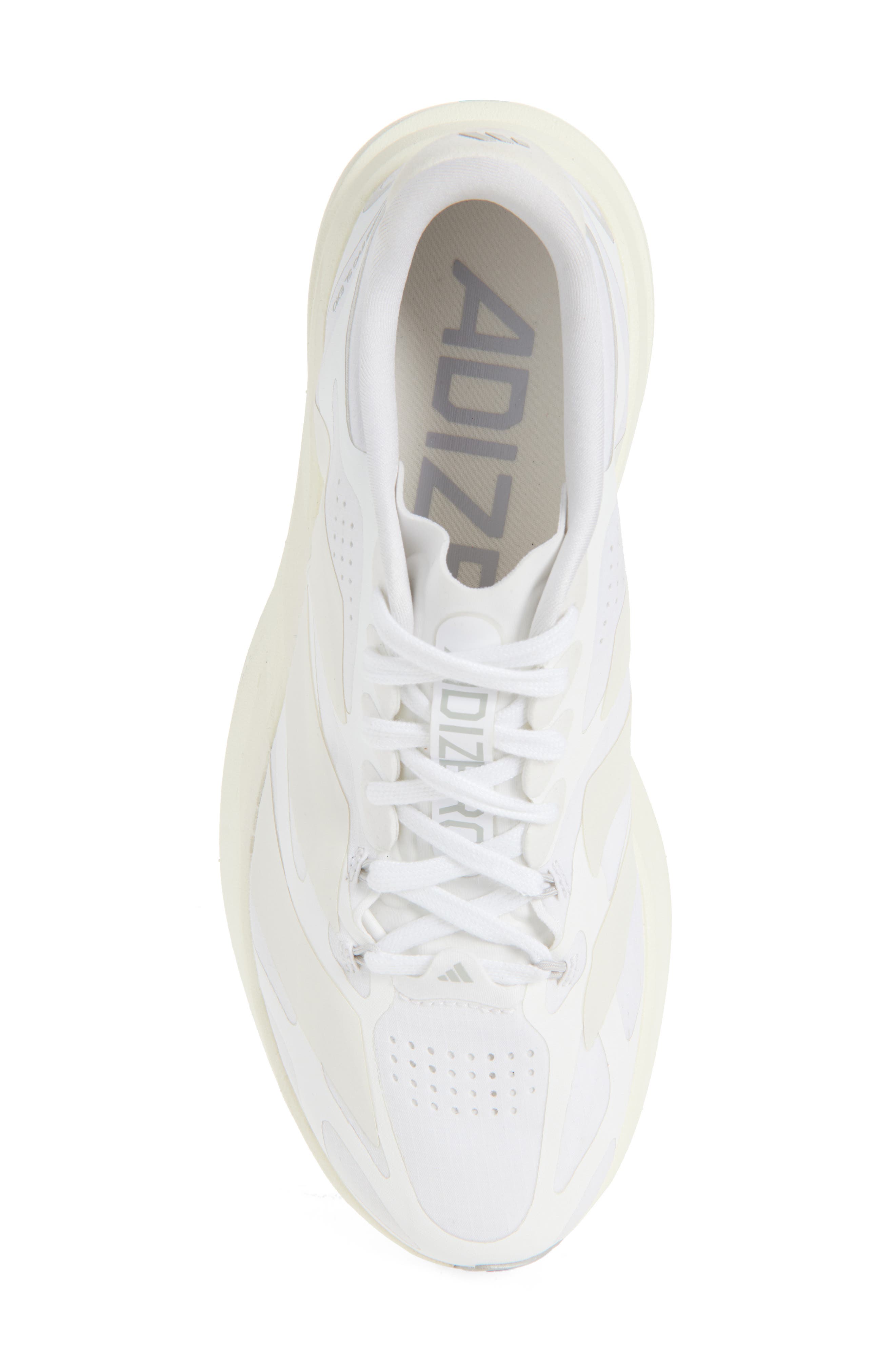 Adizero Evo SL EXO Running Shoe, Alternate, color, WHITE/ ZERO METALLIC/ WHITE