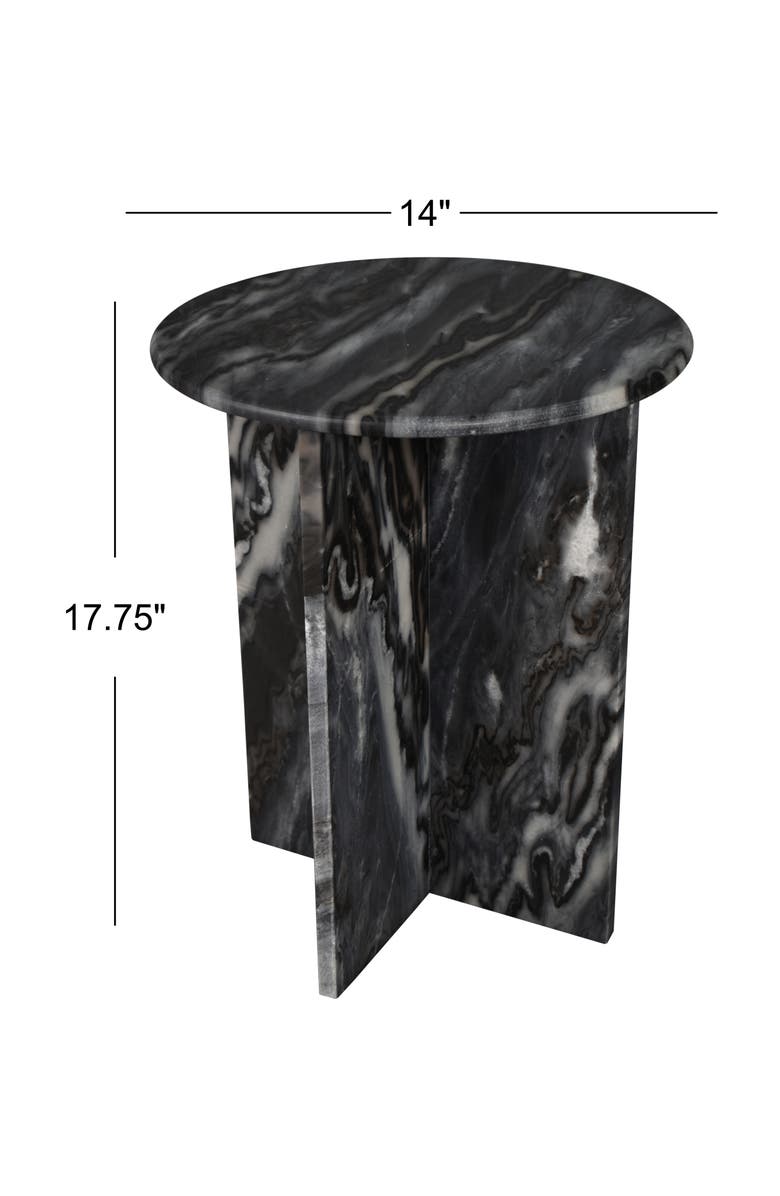 JONATHAN Y Javier 17.75" Contemporary Natural Marble Handmade X-Shaped End Table, Alternate, color, Black/Gray