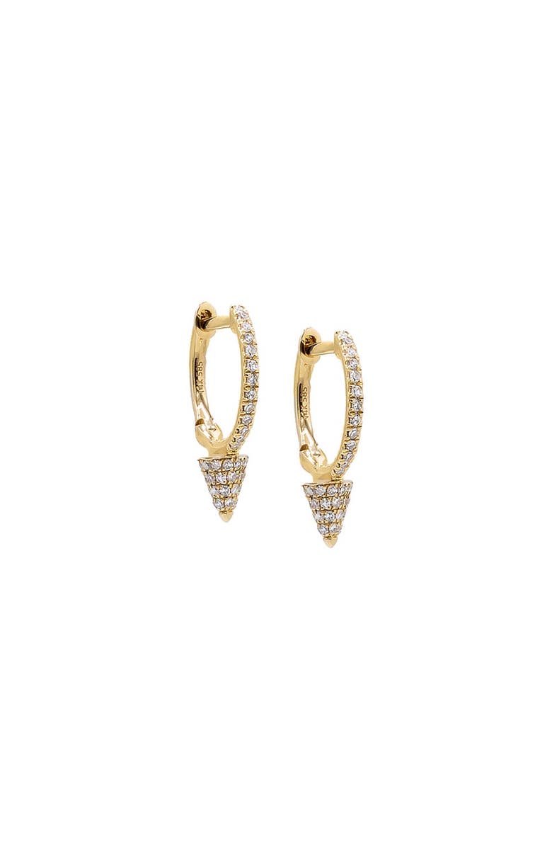 BY ADINA EDEN Diamond Spike Huggie Earring 14K, Main, color, 