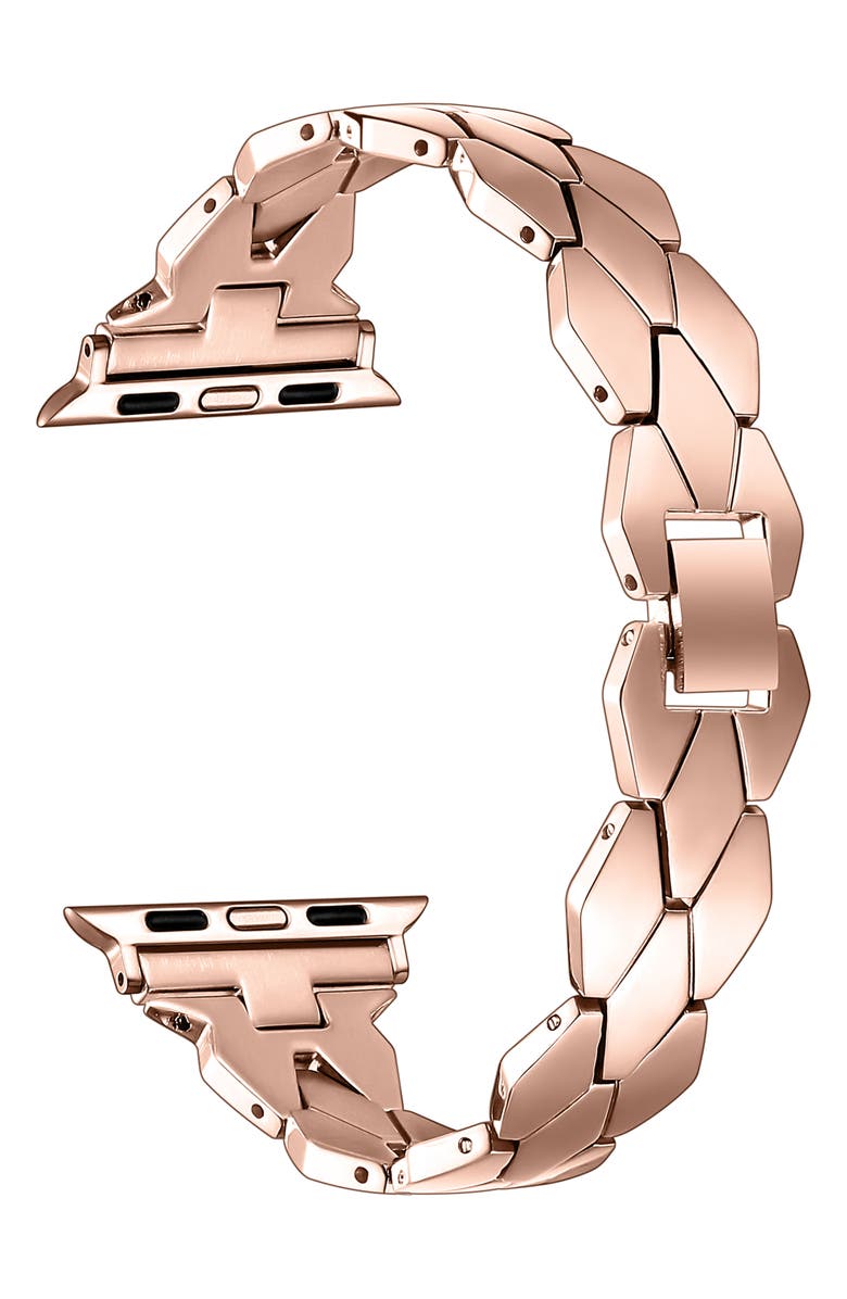 The Posh Tech Ava Stainless Steel Apple Watch<sup>®</sup> Watchband, Alternate, color, Rose Gold