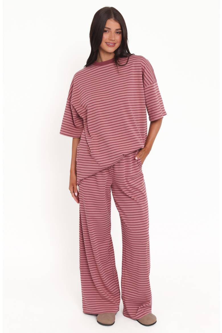 Wilda Stripe Knit Drawstring Pants, Alternate, color, PINK RED STRIPE