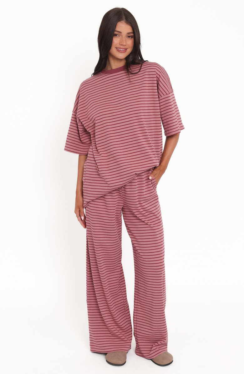 Petal & Pup Wilda Stripe Knit Drawstring Pants, Alternate, color, Pink Red Stripe