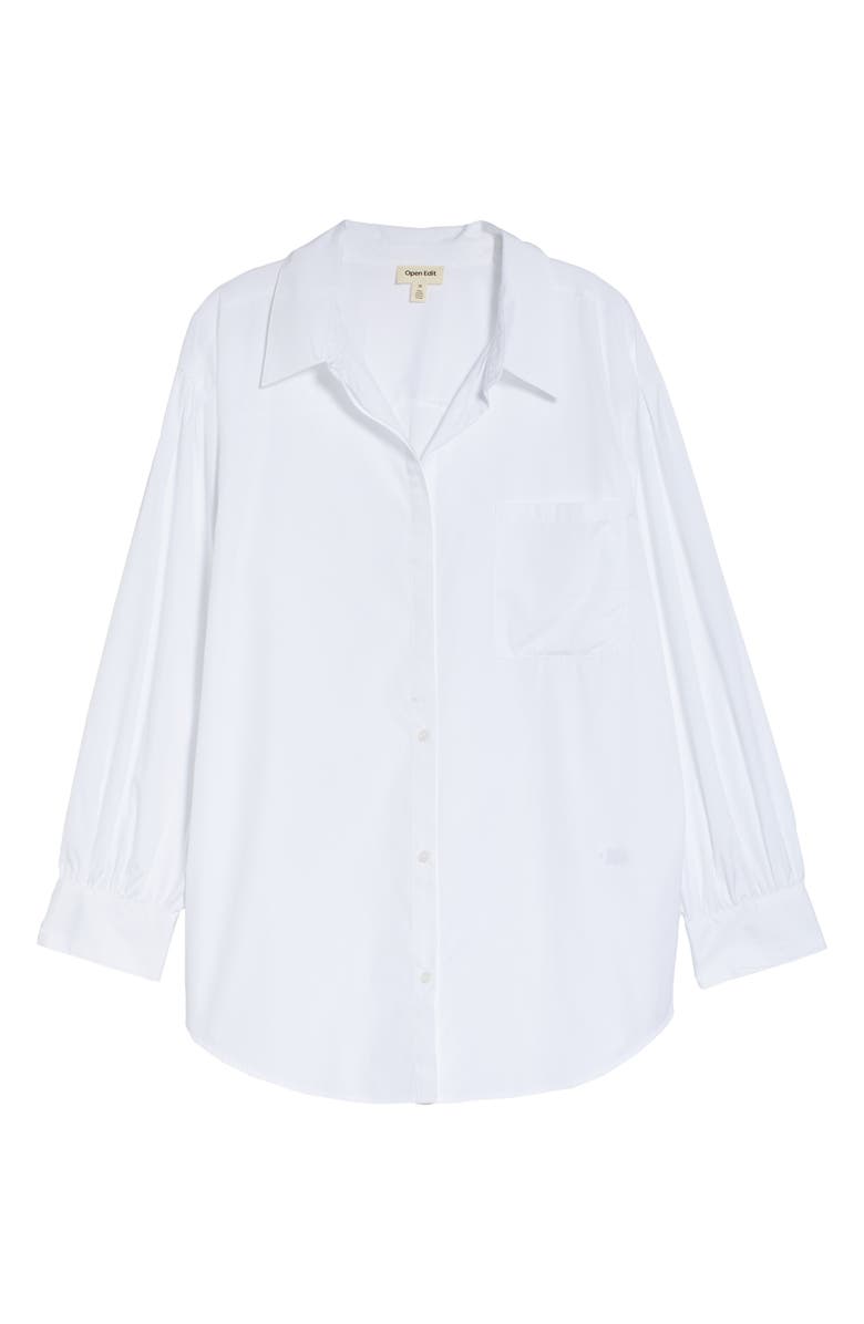 Open Edit Oversize Organic Cotton Poplin Blouse, Alternate, color, 