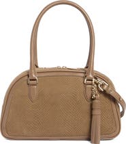 Brahmin Angie Snakeskin Embossed Leather Satchel