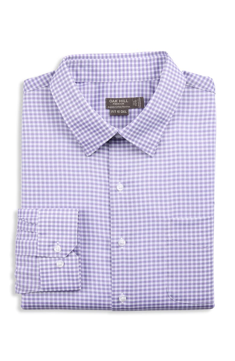 Oak Hill Premium by DXL Big & Tall Spring Check Dress Shirt, Main, color,