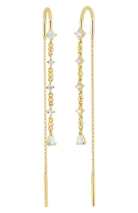 Mykonos Diamond Threader Earrings