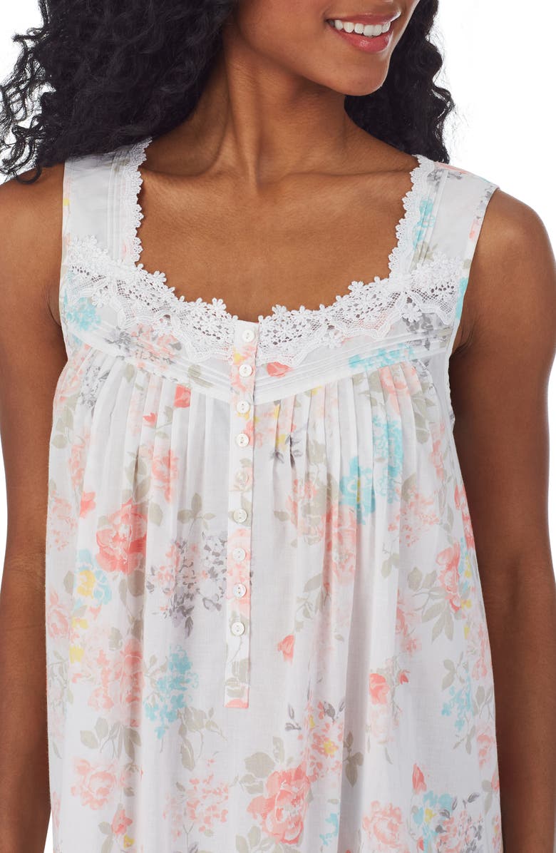 Eileen West Floral Cotton Lawn Ballet Nightgown, Alternate, color,