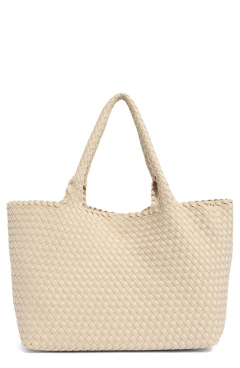 Woven Large Tote Bag & Pouch Set