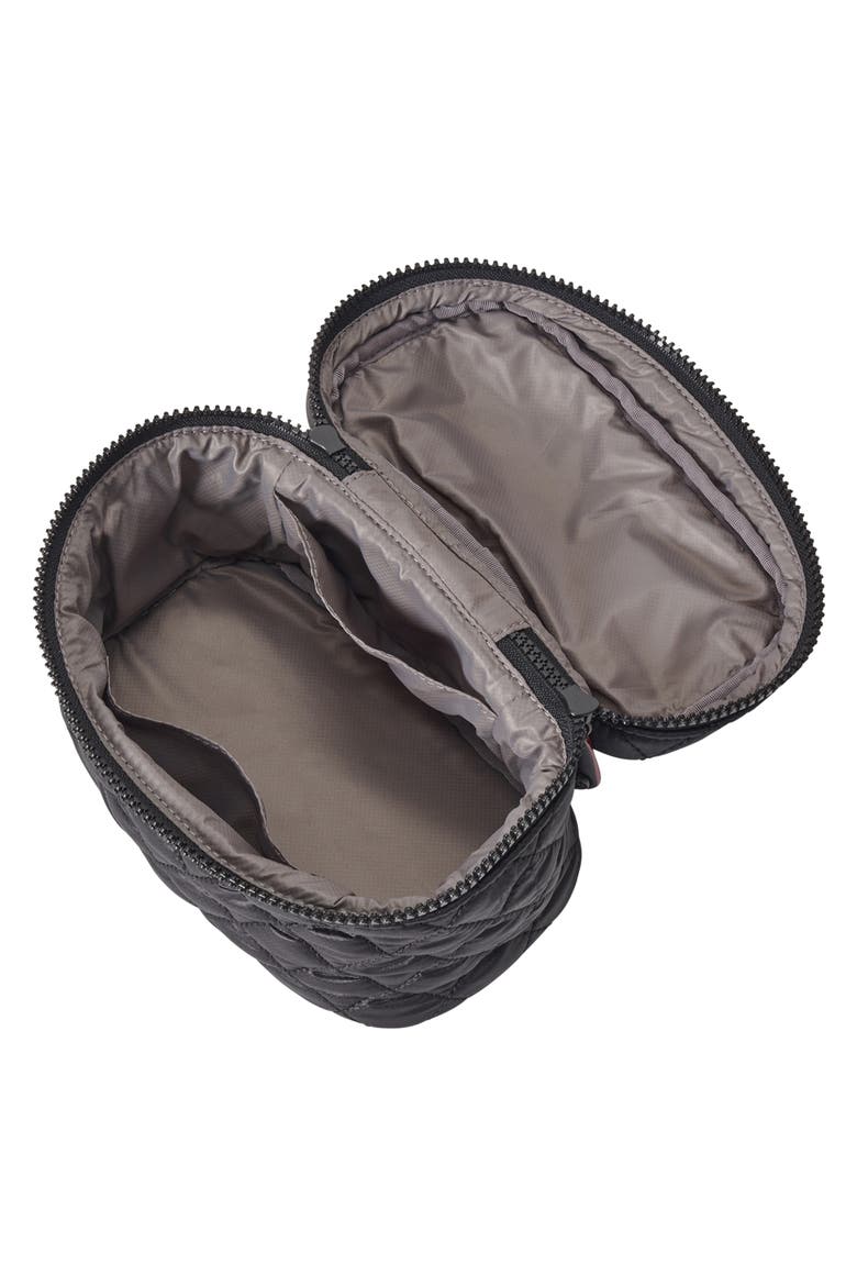 Quilted Nylon Vanity Case, Alternate, color, BLACK