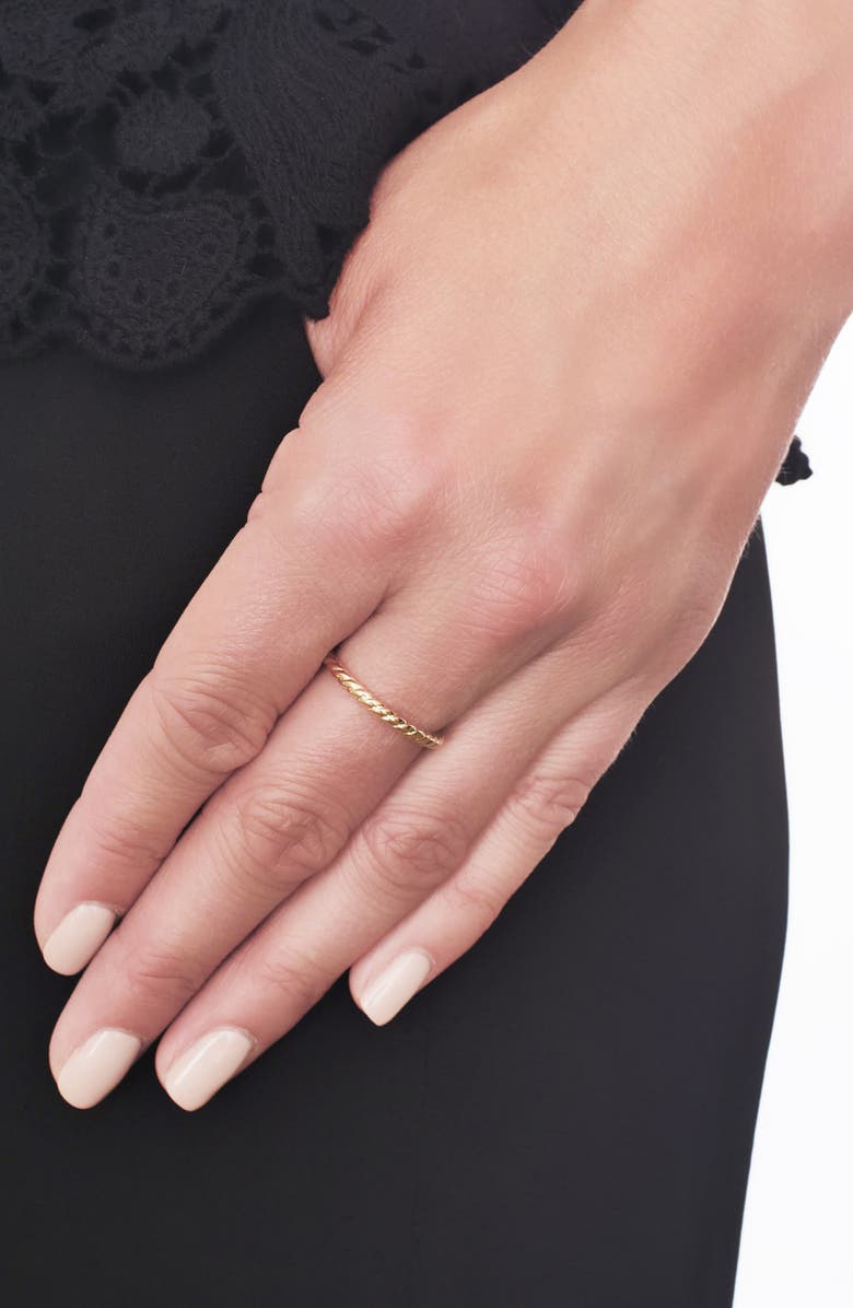 Bony Levy 14K Gold Textured Stacking Ring, Alternate, color, 